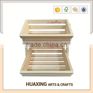 Durable Wooden Tiered Wooden Fruit Basket Stand thumbnail-1