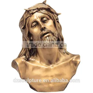 Gold Plated Praying Jesus Figures Bronze Jesus Bust Statue thumbnail-2