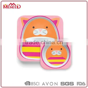 2015 Hot Selling Animal Shape Baby Plates & Bowls, Zoo Melamine Kids Dinner Set thumbnail-2