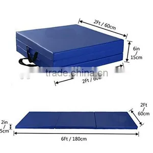 60cm PU Leather and EPP Liner Gymnastics Mat Folding Tumbling Tri-Fold Mats Gym Pad Exercise Pading Balance Pads thumbnail-1