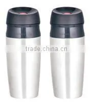 450ml Stainless Steel Inner Plastic Outer Steel Vacuum Cup/auto Mug/Travel Mugs With TPR Handle thumbnail-6