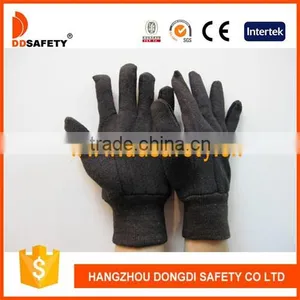 DDSAFETY 2017 Hot Sale Brown Jersey Glove Safety Gloves Guante De Trabajo With High Quality thumbnail-1
