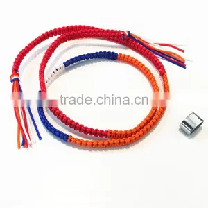 Red White Blue Orange Color Cord Handwoven Macrame Wrap Bracelet Braided Friendship Bracelet thumbnail-3