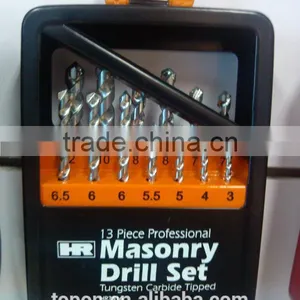13pcs Professional Masonry Drill Bits Set Packing in Metal Box thumbnail-1