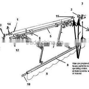 High Quality Awning Bracket for No-cassette Balcony and Patio Awnings (manual) thumbnail-2