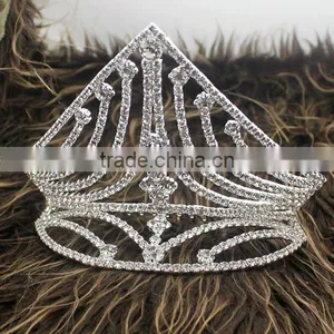 Silver Plated Alloy Rhinestone Fashion Accessories Wedding Hair Crown H172-083 thumbnail-2