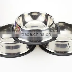 Food Feeder Dish Serving Bowl Water Container Rubber Base Cat Dog Pet Bowl thumbnail-5
