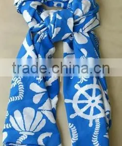 Custom Oceanic Style of Digital Printed Silk Scarf for Ladies thumbnail-2