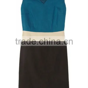 Color-block Ramie-blend Dress HGS711 thumbnail-1