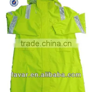 Yellow Safety Reflective Long Style Oxford Jacket Raincoat thumbnail-1