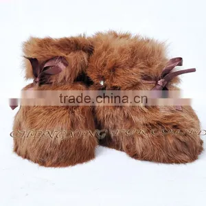CX-SHOES-07A Soft Baby Wear Genuine Rabbit Fur Baby Shoes thumbnail-4