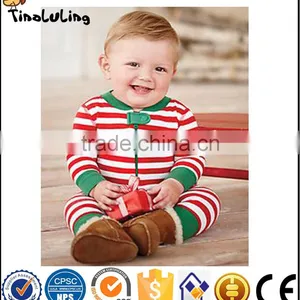Infant New Baby Rompers Children Footed Striped Jumpsuits Infant Christmas Bodysuits thumbnail-1