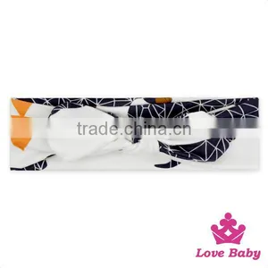 Wholesale Fashion Floral Clover Pattern Kids Cotton Knit Baby Bow Headband Accessories thumbnail-4
