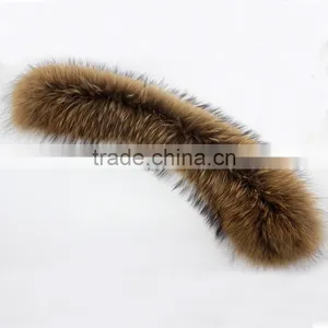 Myfur Natural Real Raccoon Fur Cowl Collar Trim Top Quality Big Size Animal Fur Hood thumbnail-1