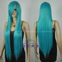 Cos-Play Green Fashion Wig Beautiful Women Party Wig Human Hair Lace 100% Quality thumbnail-1