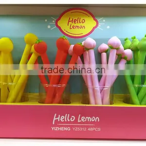 Creative Cute Novel Fruit Pear Peach Orange Strawberry Shape Gel Pen Gift for School Kids thumbnail-3