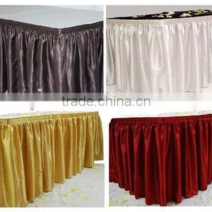 Wedding Table Skirting Satin Box Pleats Table Skirt thumbnail-1