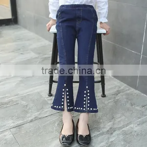 B22646A Autumn Pretty Girl Nail Bead Flared Jeans thumbnail-5