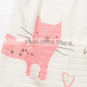 Children's Cute Cat Print Knitted Sleeveless v Neck Under Shirts thumbnail-6