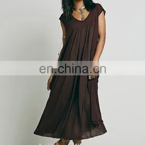 Cap Sleeve Woman Knit Midi Dress ,fashionable Woman Loose Fix Dress thumbnail-4