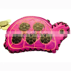 Zipper Genuine Leather Coin Purse Small Mini Pocket Squeeze Coin Purse for Kids MCP-0019 thumbnail-1