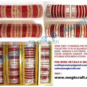Indian Dulhan Metal Kangan - Wholesale Wedding Metal Bangles - Traditional Metal Bangle thumbnail-1