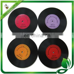 Record Coaster With Printed Logo, Custom Vinyl Style Mat, Vinyl Non-slip Mat thumbnail-2