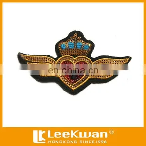 Sweet King Crown And Wing Design Sequins Embroidery Badge For Kid Clothing Decation thumbnail-1