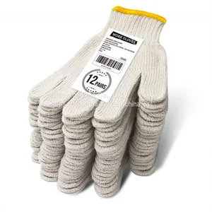 Wholesale Cotton Polyester String Knit Shell Safety Protection Work Gloves for Painter Mechanic Industrial Warehouse Gardening Construction thumbnail-1