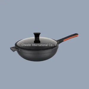 Non-stick Die Cast Aluminium Wok With Induction Bottom thumbnail-1