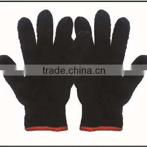 Black Cotton Knitted Gloves, Cheap Safety Gloves thumbnail-1