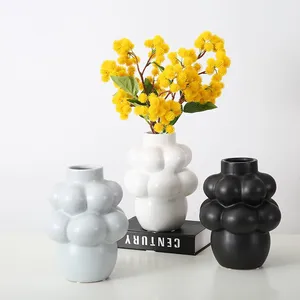 Grape-Shaped Soft Lovely Modern Simple Grey Ceramic Vase For Home Hourse Showroom thumbnail-4