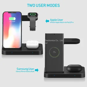 Wireless Charger Stand 15W Qi Fast Charging Dock Station for Apple Watch IWatch 5 AirPods Pro 2 For IPhone 12 11 XS XR X 8 Z5A thumbnail-1