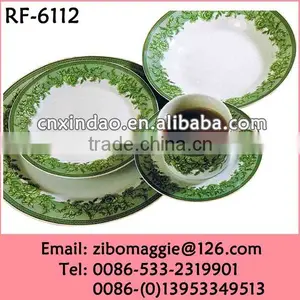 20ocs Round Shape Luxury Porcelain Dinner Set With Custom Flower Print for Gift thumbnail-1