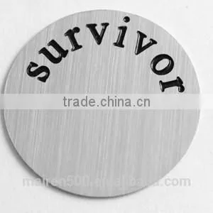 B26 Stainless Steel Engraved Jewelry Initial Disc Floating Locket Plates Charms thumbnail-1