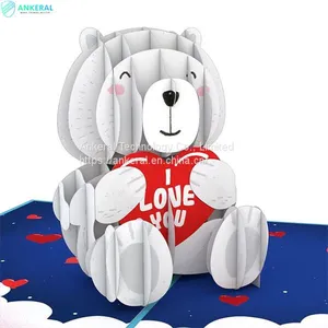 Happy Valentine’s Day Bear 3D Cards Best Selling Gift Cards for Girls China Manufacturer thumbnail-1