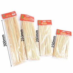 Customized Wholesale Disposable 3mm Round Bamboo Skewers Sticks thumbnail-1