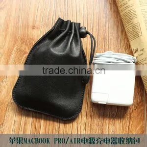 Customized Sheep Leather Portable Phone Charger Organizer Bag for Phone Power Source for Macbook's Charger thumbnail-2