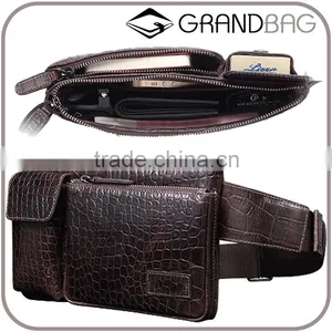 Good Quality Sport Crocodile Pattern Cow Leather Chest Pack Fashion New Style Waist Bag Leisure Single Shoulder Bag for Men thumbnail-1