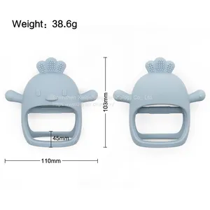 Silicone Teething Mitten Toy Cute Chick Silicone Chewable Toys Animal Custom Baby Teether thumbnail-3