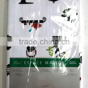 1PC White Printed Linen Texture Tablecloth thumbnail-2