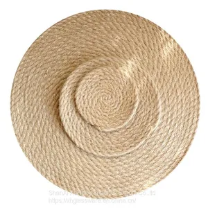 Braided Placemats for Dining Tables Woven Washable Non-Slip Place Mats Jute Fibers and Braided thumbnail-2