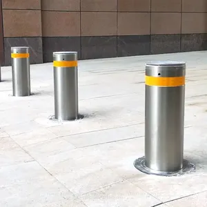 Original Factory Cottages School Metal Parking Posts With Reflective Tape Manual Bollard thumbnail-1
