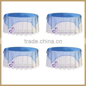 TL014A Wedding Table Decoration Purple Organza Cheap Wedding Table Overlay, Round Overlay Tablecloths Quality Choice thumbnail-2