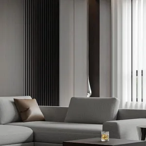 Moisture-proof and Waterproof Solid Wood Wall Panel Decoration Materials - Large Panels of Arc Grille Rubber Wood Wall Panels With Food-grade Resin thumbnail-5