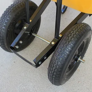 Strong Frame Steel Tray Wheel Barrow With Pneumatic Wheel for African Importers OEM Bulk Order Support for Farm Construction and Garden Use thumbnail-1