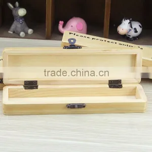 Vintage Empty Wooden Pencil Vase/pencil Box With Lock Wholesale thumbnail-2