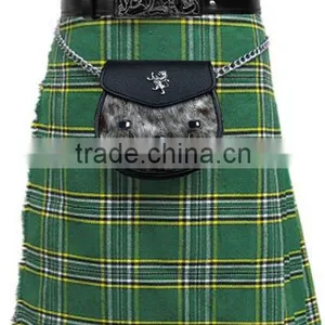 Irish Tartan 8 Yard 16oz Scottish Highland KILT thumbnail-1