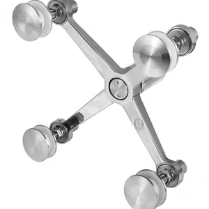 China Manufacturer 2 Way Arm Spider Bracket 250mm SS316 Mirror Finish for Shopping Mall Entrance Heavy Duty thumbnail-1