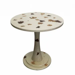 Maple Leaf Fluttering Marquetry Round Table thumbnail-4